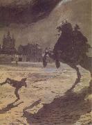 Alexander Benois The Bronze hoseman painting